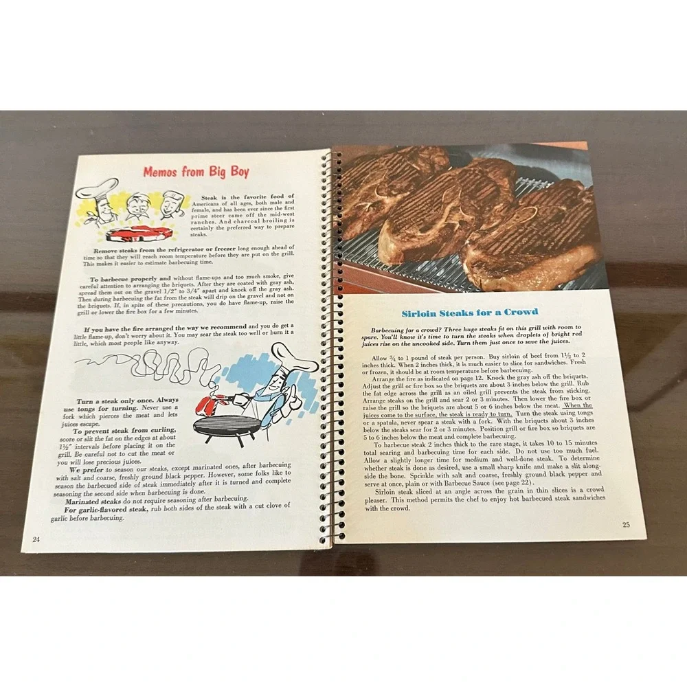 Vintage Big Boy Barbecue Book 1967 Revised Edition Spiral Bound Cookbook Retro